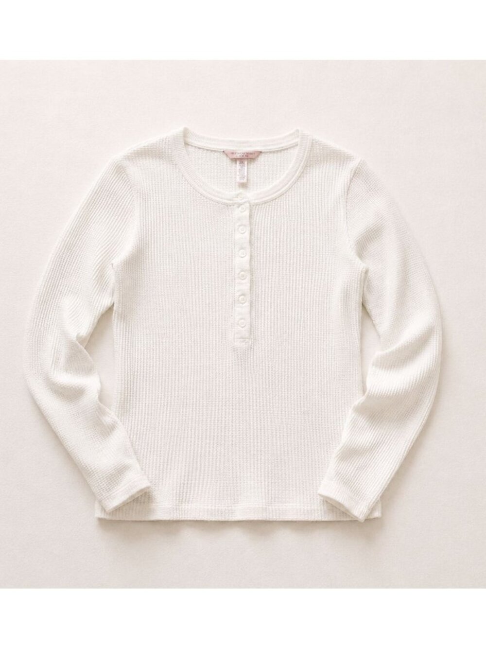 Vintage Victoria’s Secret Waffle Knit Henley Top White XL Y2K